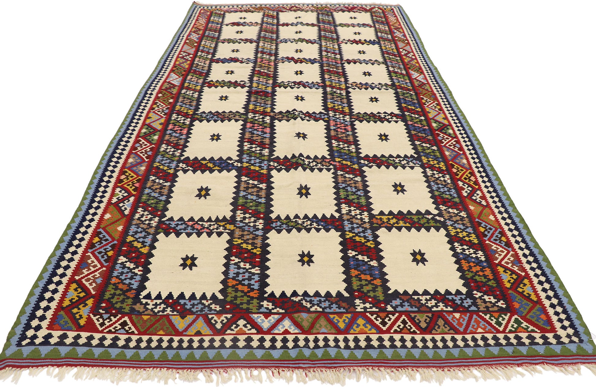 5 x 10 Vintage Persian Bijar Kilim Rug 77941