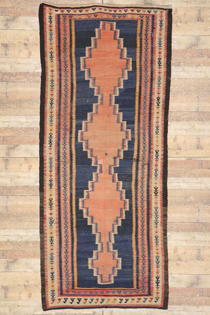 4 x 10 Vintage Persian Bijar Kilim Rug 77942