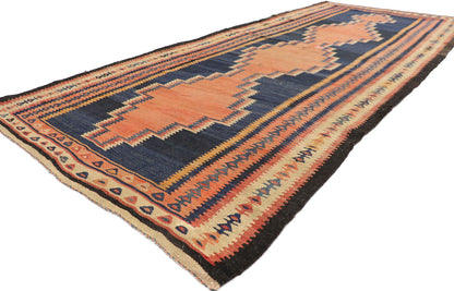 4 x 10 Vintage Persian Bijar Kilim Rug 77942