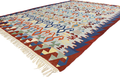 7 x 9 Vintage Persian Bijar Kilim Rug 77945