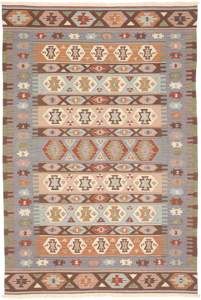 6 x 8 Vintage Persian Shiraz Kilim Rug 77946