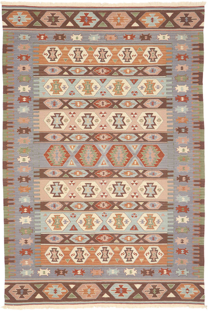 6 x 8 Vintage Persian Shiraz Kilim Rug 77946