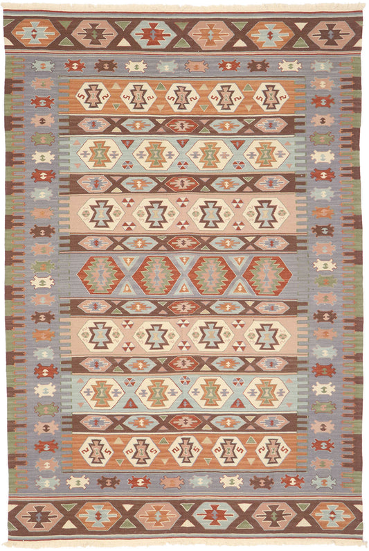 6 x 8 Vintage Persian Shiraz Kilim Rug 77946