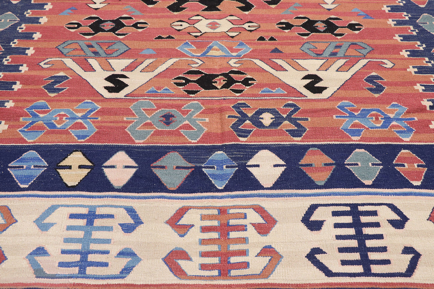 6 x 8 Vintage Persian Bijar Kilim Rug 77947