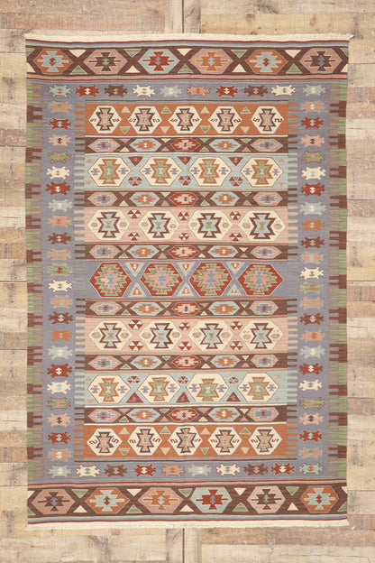 6 x 9 Vintage Persian Shiraz Kilim Rug 77949