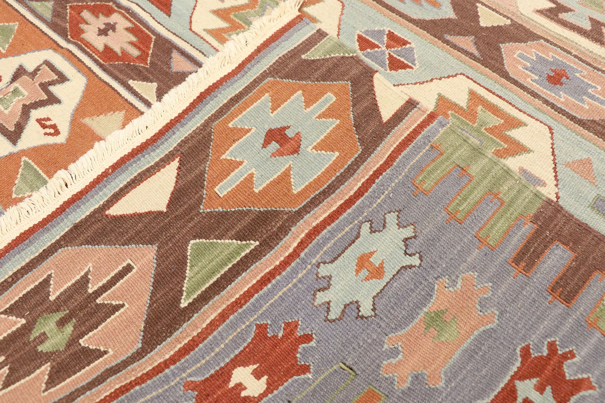 6 x 9 Vintage Persian Shiraz Kilim Rug 77949