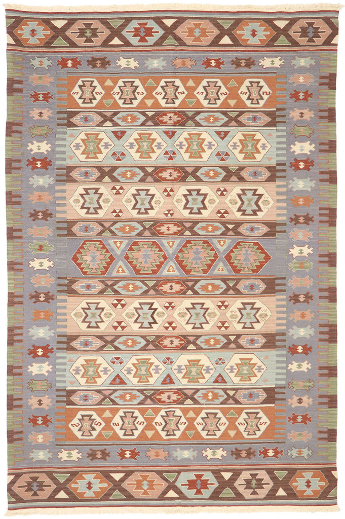 6 x 9 Vintage Persian Shiraz Kilim Rug 77949