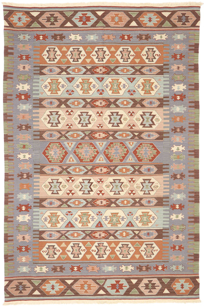 6 x 9 Vintage Persian Shiraz Kilim Rug 77949