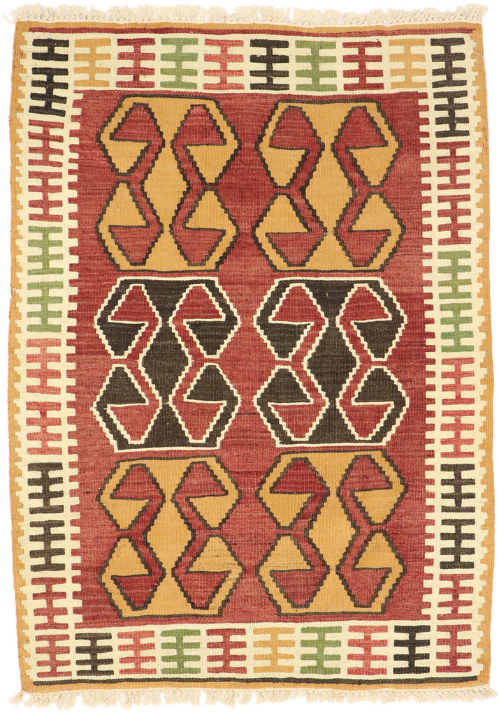 3 x 4 Vintage Persian Shiraz Kilim Rug 77950