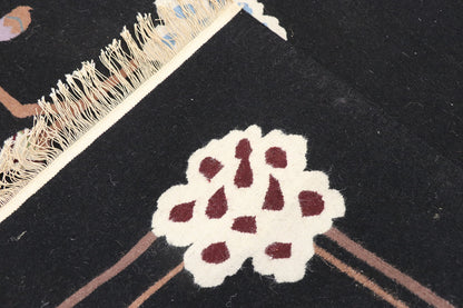 4 x 6 Vintage Chinese Floral Kilim Rug 77951