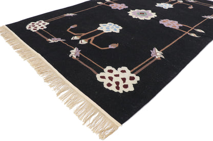 4 x 6 Vintage Chinese Floral Kilim Rug 77951