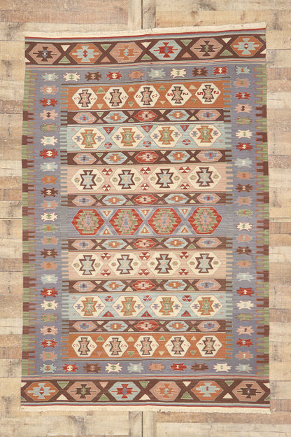 6 x 9 Vintage Persian Shiraz Kilim Rug 77952