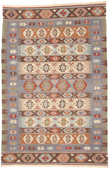 6 x 9 Vintage Persian Shiraz Kilim Rug 77952