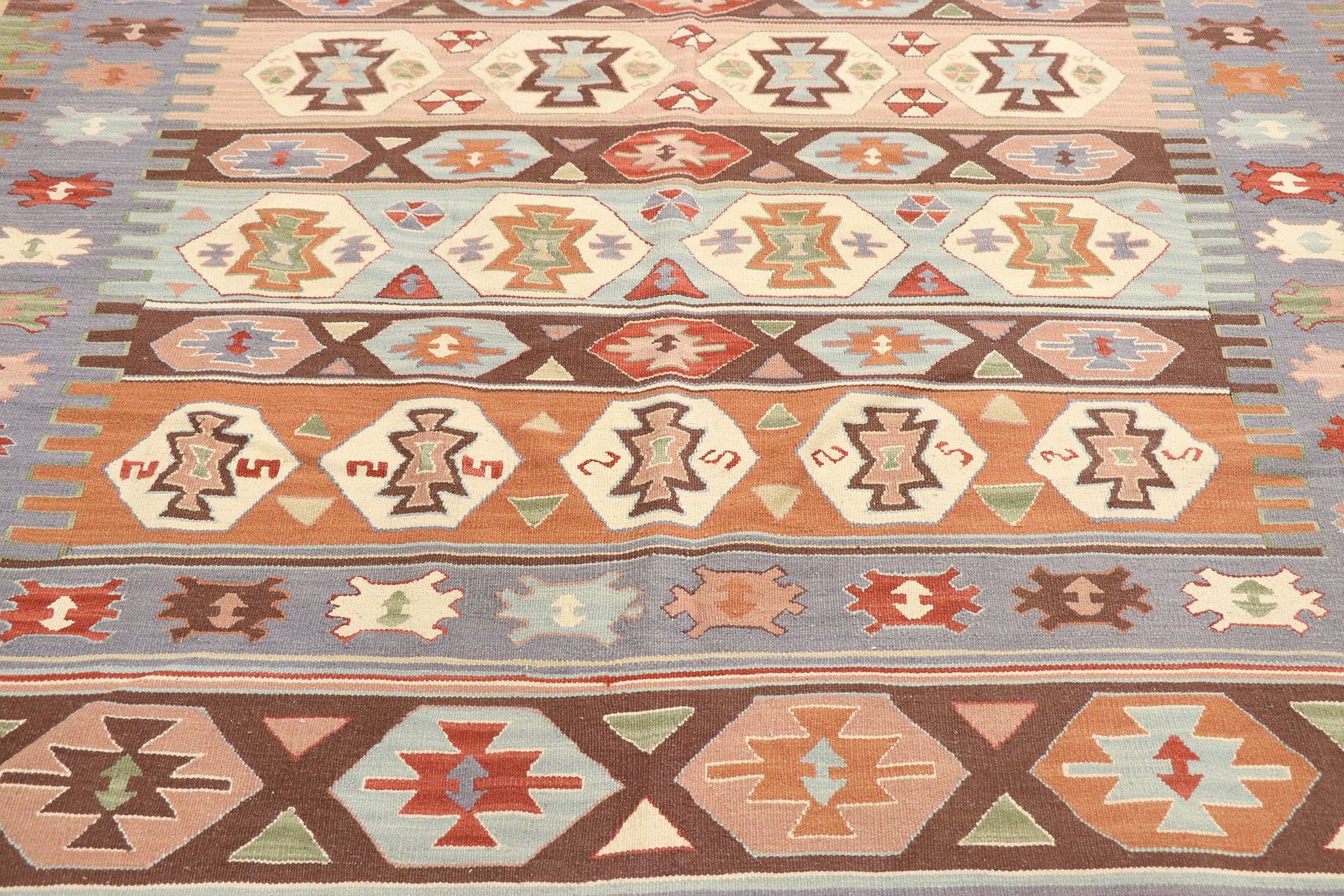 6 x 9 Vintage Persian Shiraz Kilim Rug 77952