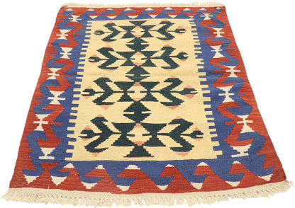 3 x 4 Vintage Persian Shiraz Kilim Rug 77955