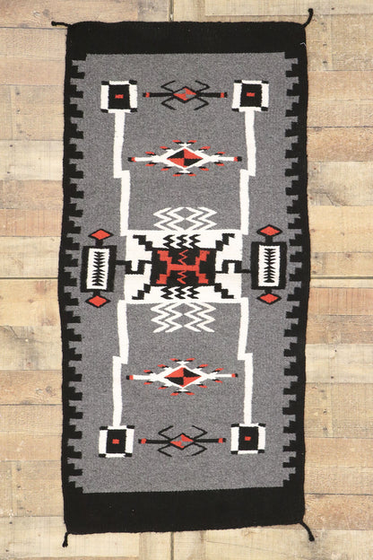 2 x 5 Vintage Navajo Storm Rug 77959