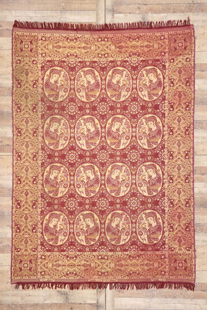 6 x 9 Vintage Persian Pictorial Rug 77960