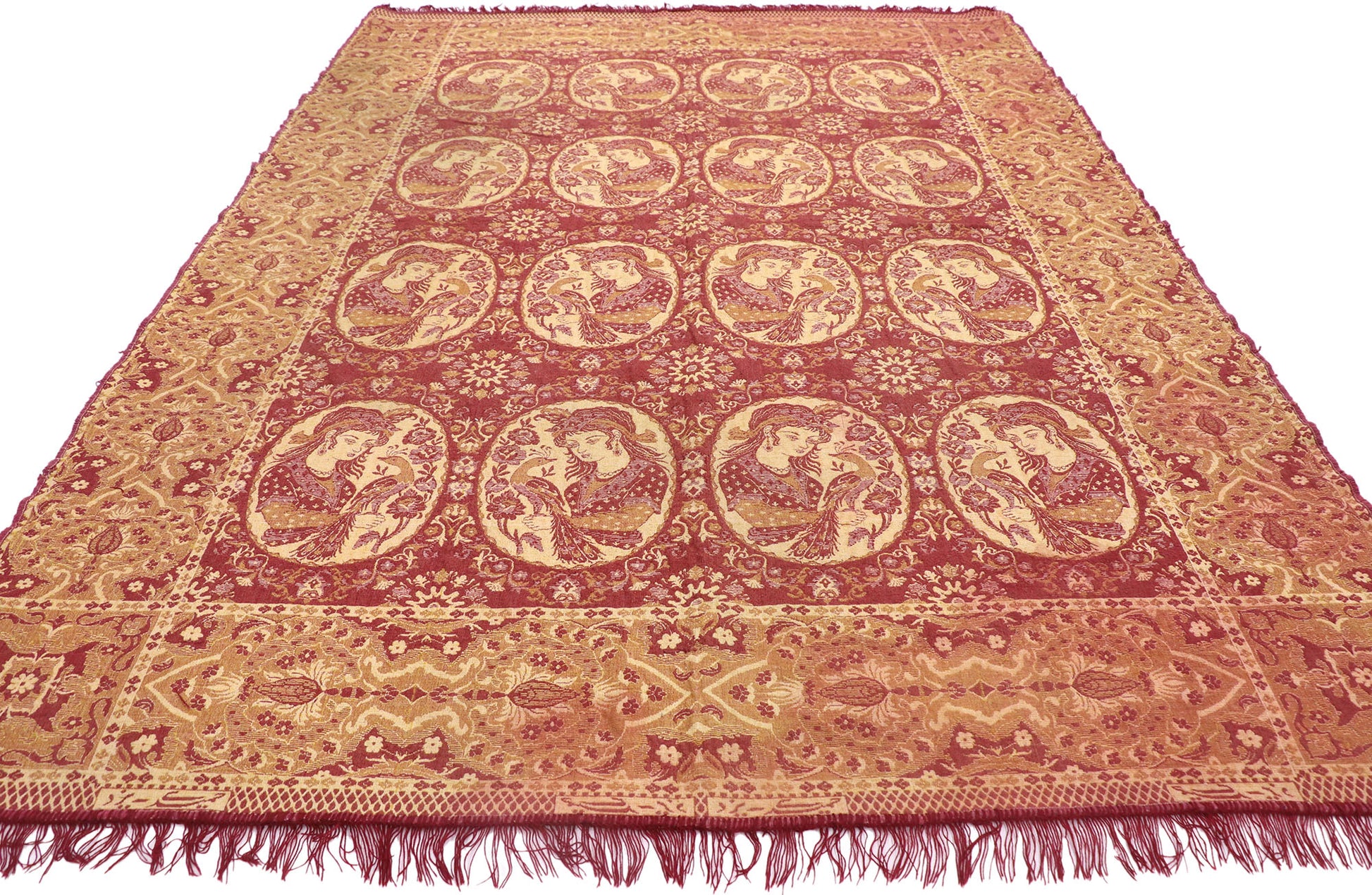 6 x 9 Vintage Persian Pictorial Rug 77960