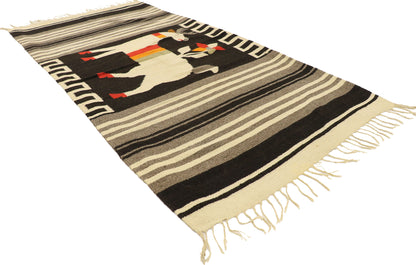 3 x 5 Vintage Mexican Kilim Sarape Rug 77962