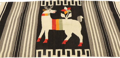 3 x 5 Vintage Mexican Kilim Sarape Rug 77962