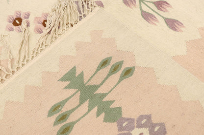 9 x 12 Vintage Romanian Floral Kilim Rug 77965