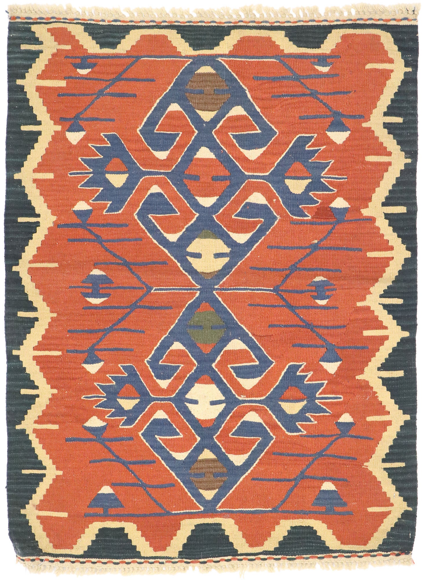 3 x 4 Vintage Persian Shiraz Kilim Rug 77971