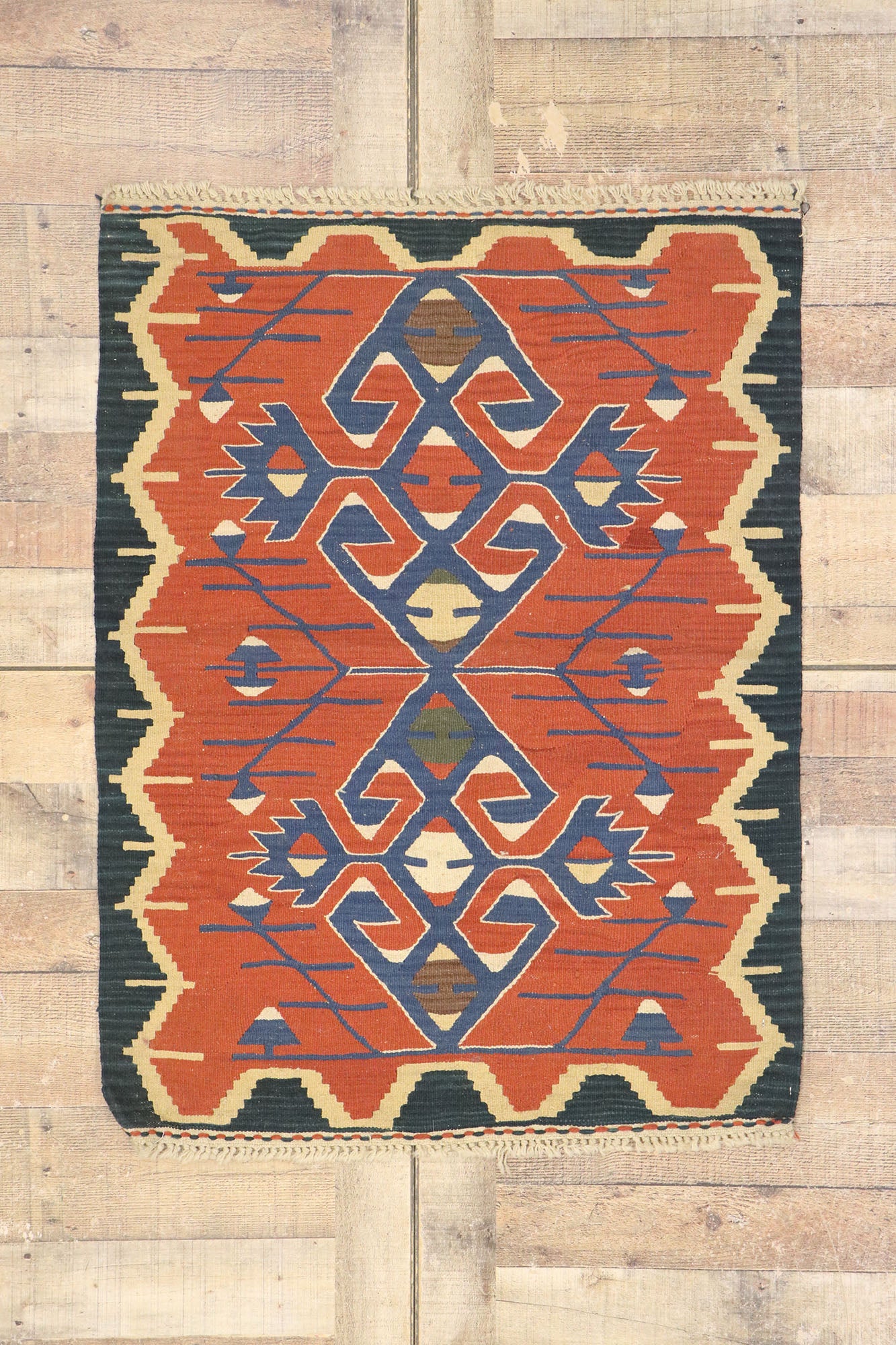3 x 4 Vintage Persian Shiraz Kilim Rug 77971