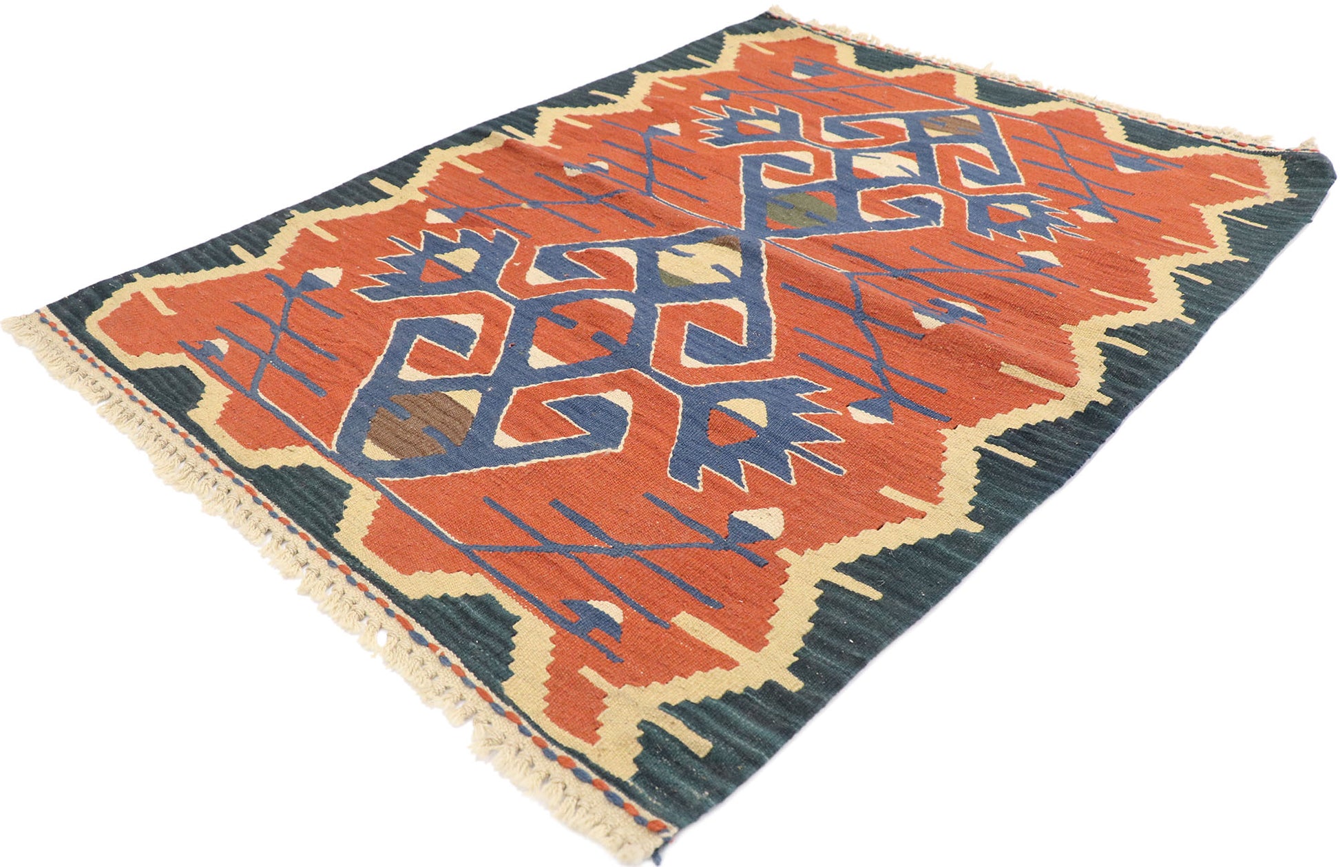 3 x 4 Vintage Persian Shiraz Kilim Rug 77971