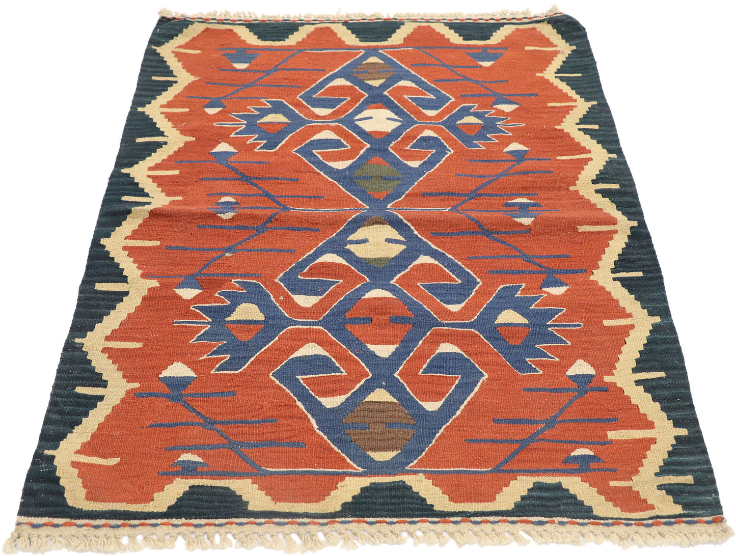 3 x 4 Vintage Persian Shiraz Kilim Rug 77971