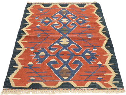 3 x 4 Vintage Persian Shiraz Kilim Rug 77971