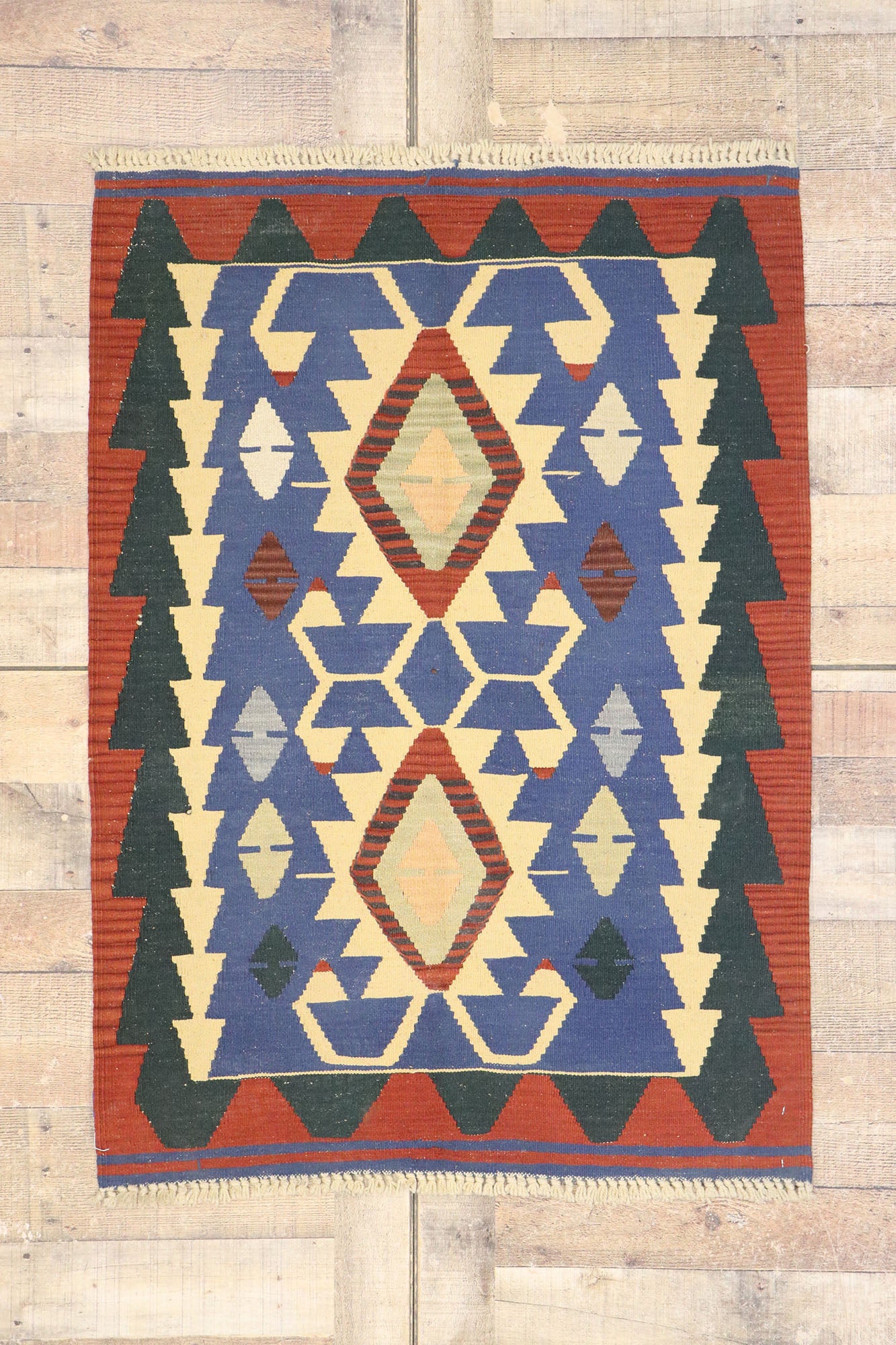 3 x 4 Vintage Persian Shiraz Kilim Rug 77973