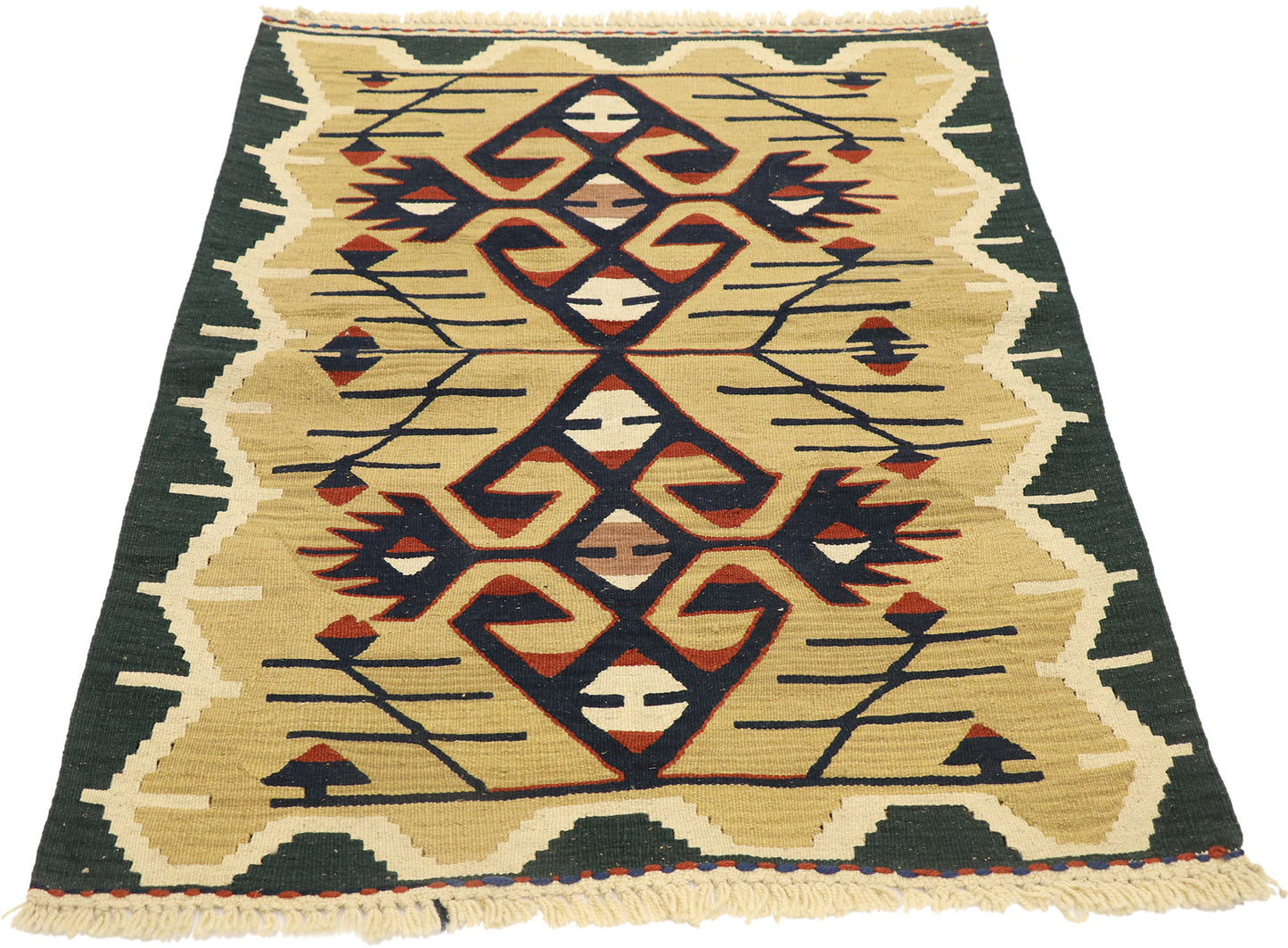 3 x 4 Vintage Persian Shiraz Kilim Rug 77978