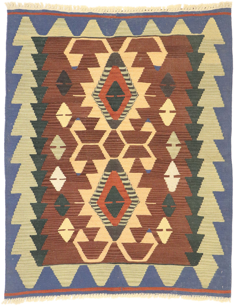 3 x 4 Vintage Persian Shiraz Kilim Rug 77979