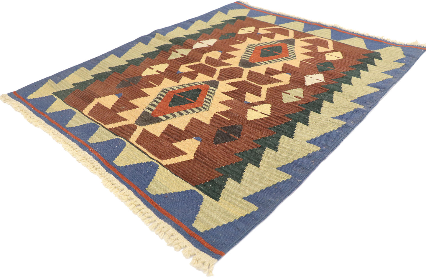 3 x 4 Vintage Persian Shiraz Kilim Rug 77979