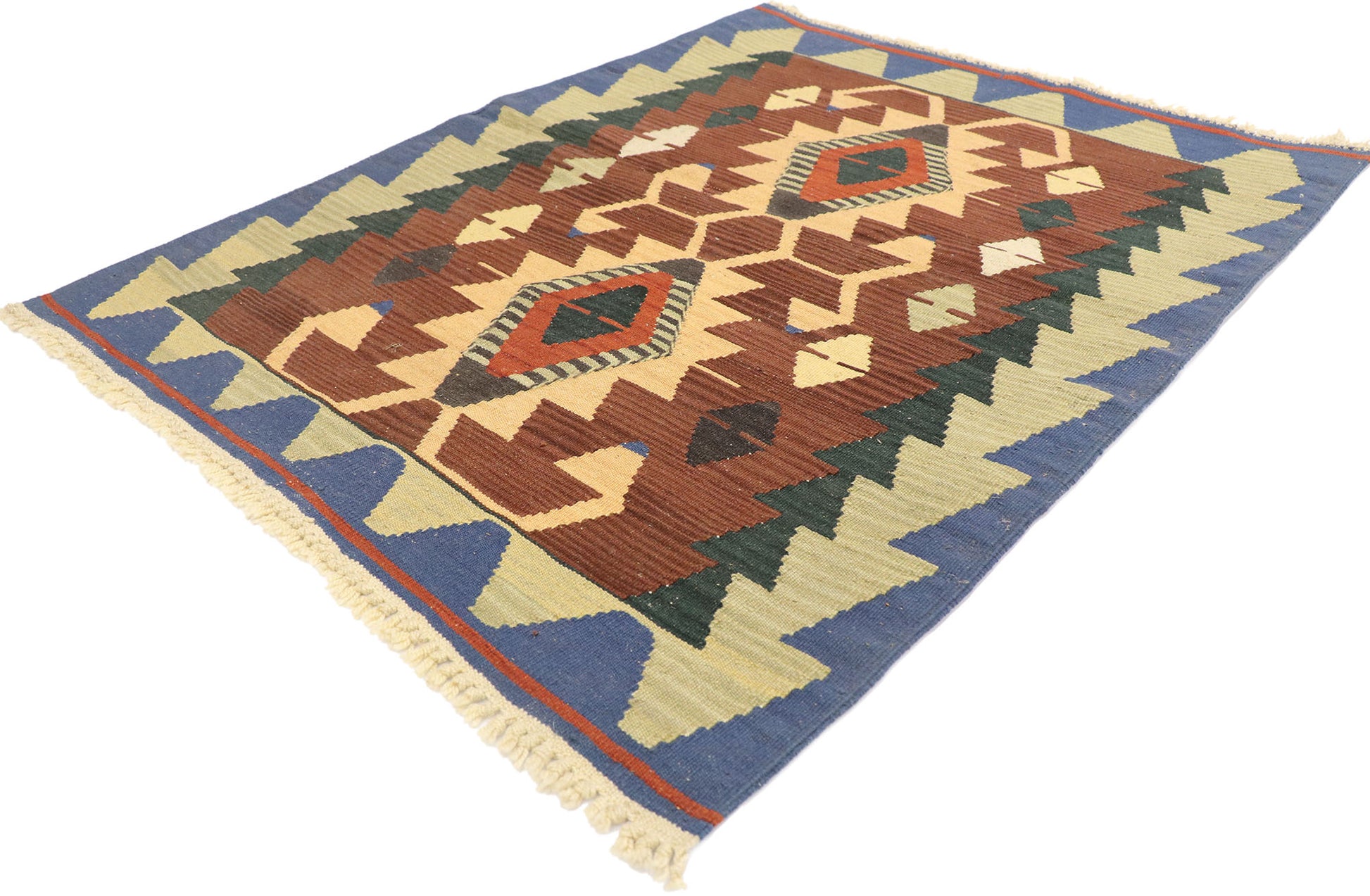3 x 4 Vintage Persian Shiraz Kilim Rug 77979