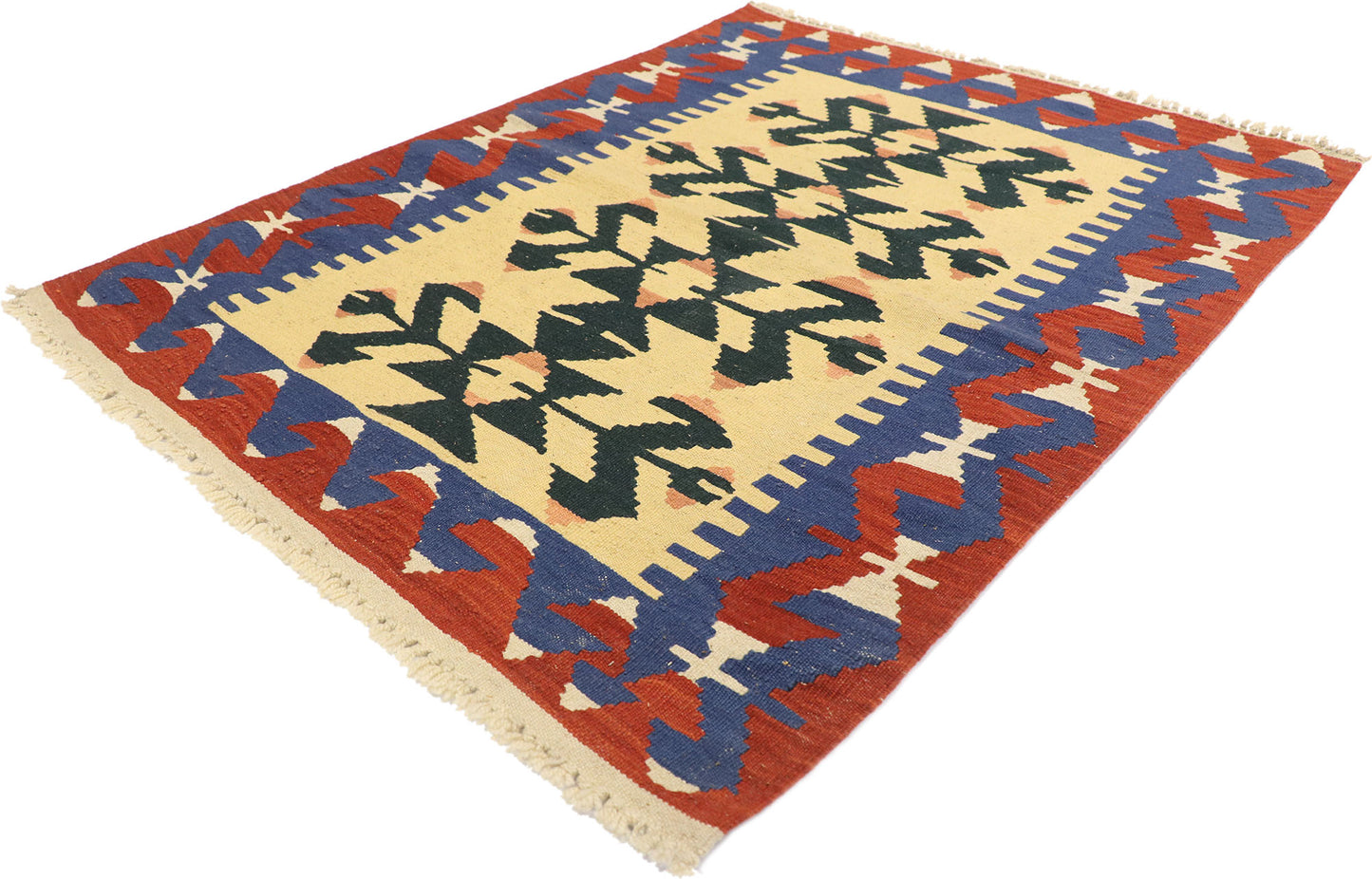 3 x 4 Vintage Persian Shiraz Kilim Rug 77980