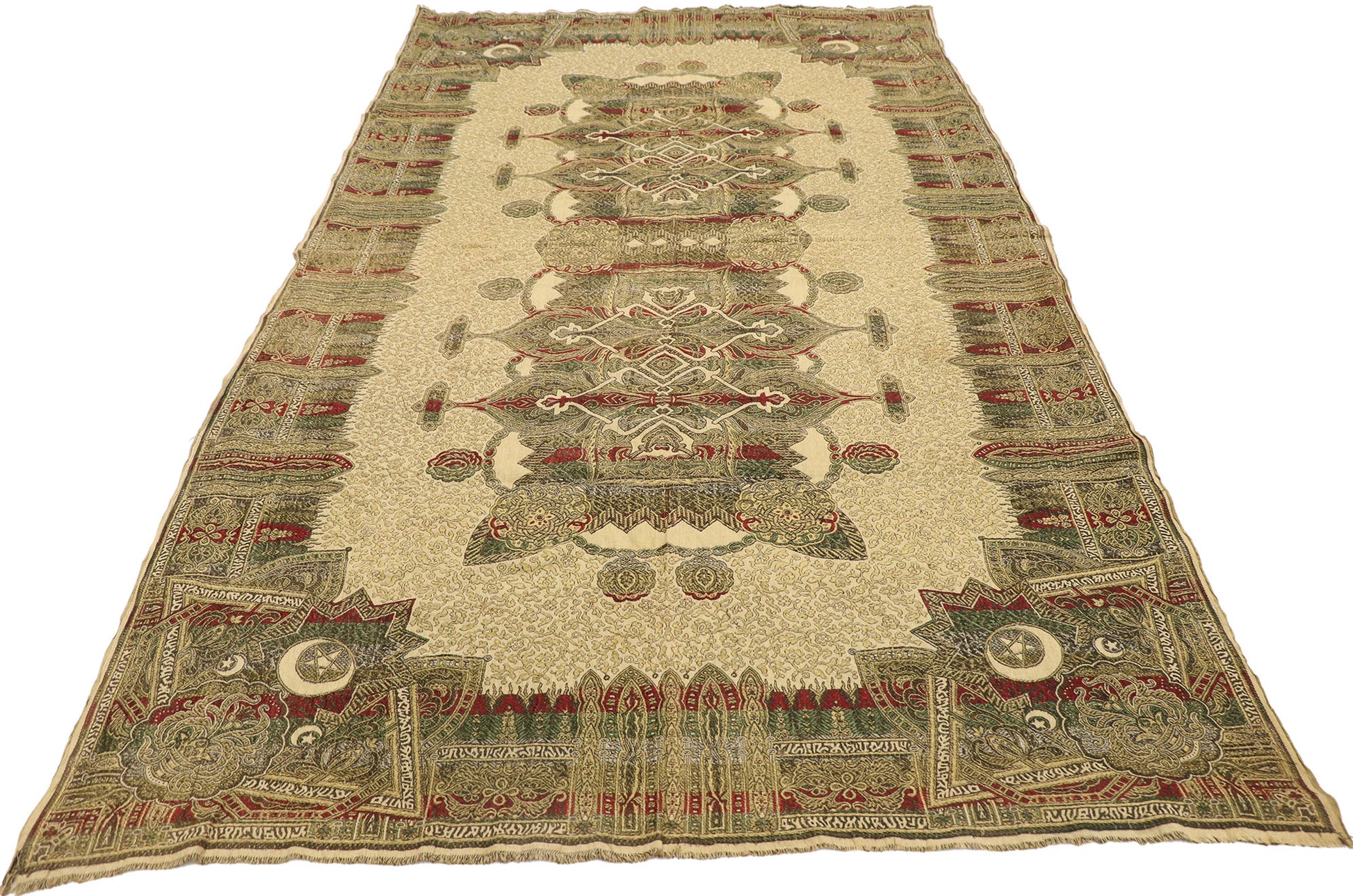 5 x 8 Vintage Granada Spanish Embroidered Textile 77984