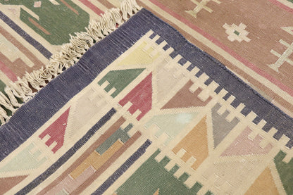 5 x 9 Vintage Indian Stone Wash Dhurrie Rug 77985