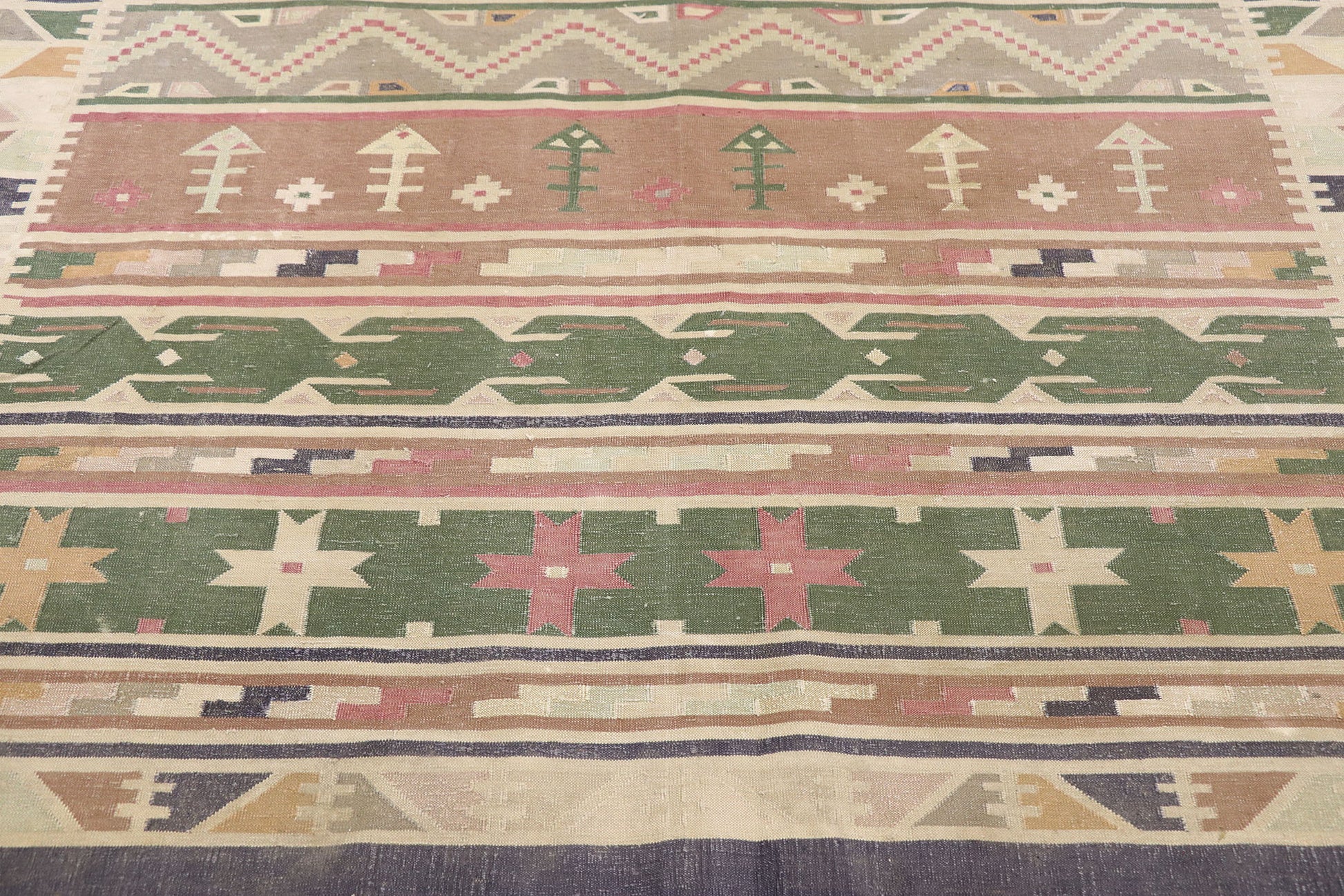 5 x 9 Vintage Indian Stone Wash Dhurrie Rug 77985