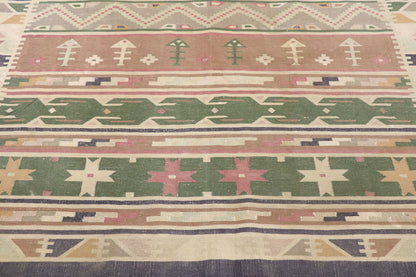 5 x 9 Vintage Indian Stone Wash Dhurrie Rug 77985