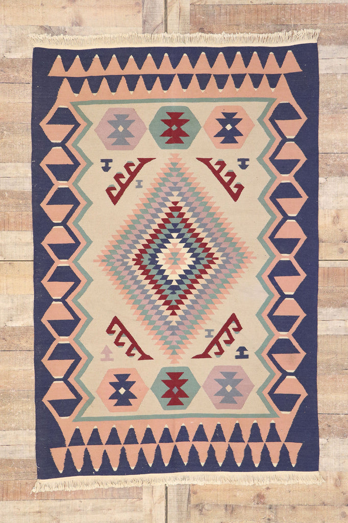 4 x 6 Vintage Persian Shiraz Kilim Rug 77987