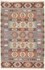 4 x 6 Vintage Persian Shiraz Kilim Rug 77988