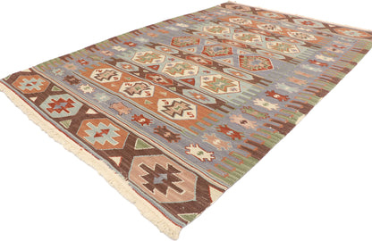 4 x 6 Vintage Persian Shiraz Kilim Rug 77988