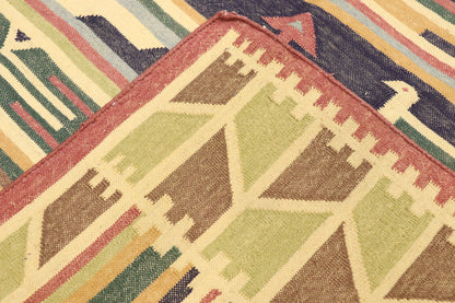 4 x 6 Vintage Indian Stone Wash Dhurrie Rug 77989