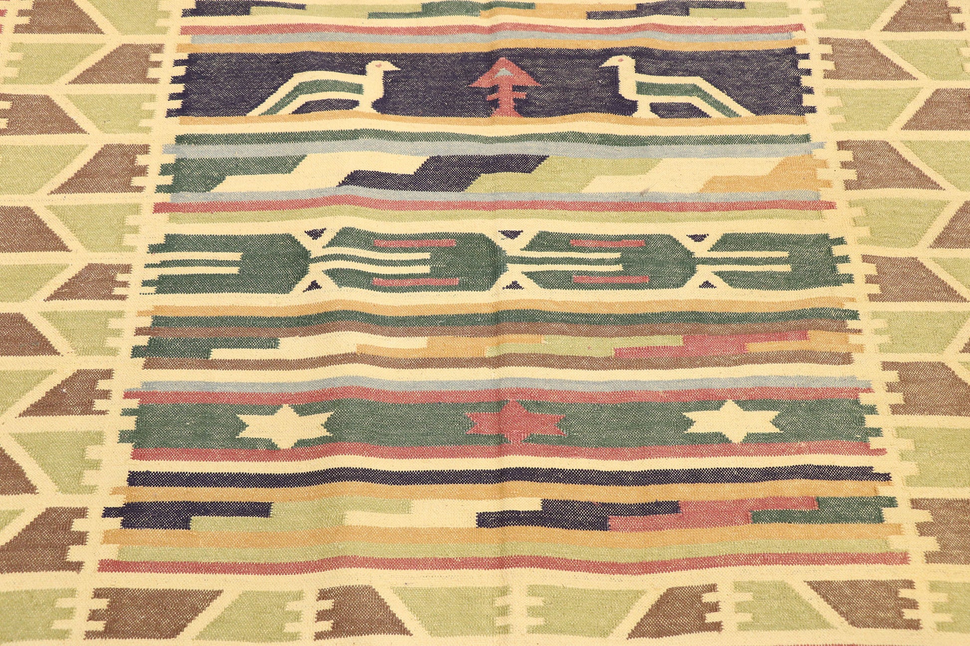 4 x 6 Vintage Indian Stone Wash Dhurrie Rug 77989