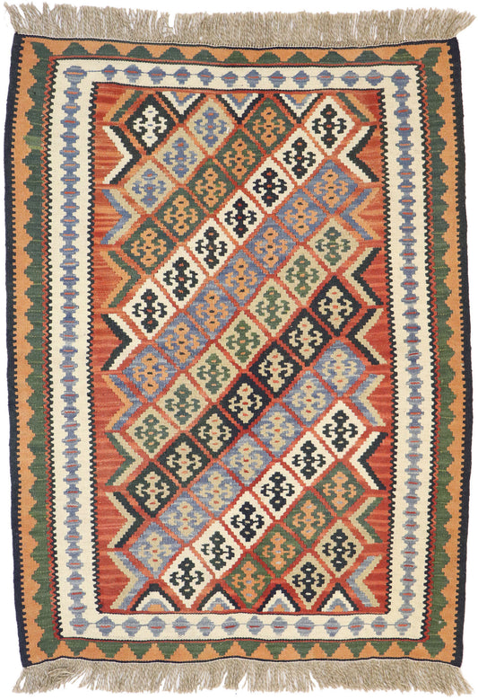 3 x 5 Vintage Persian Shiraz Kilim Rug 77990