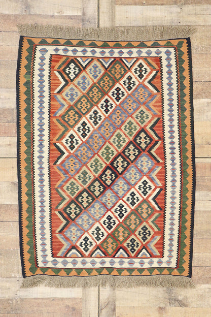 3 x 5 Vintage Persian Shiraz Kilim Rug 77990