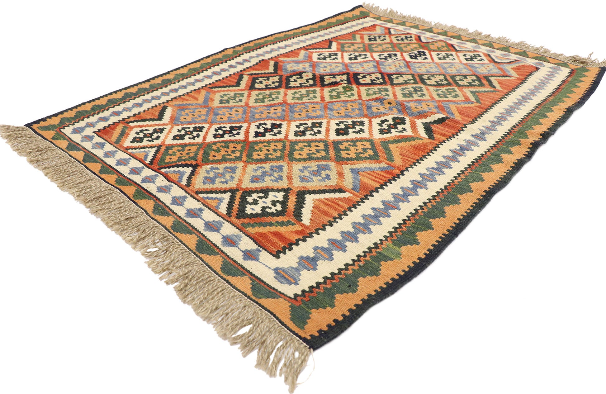 3 x 5 Vintage Persian Shiraz Kilim Rug 77990