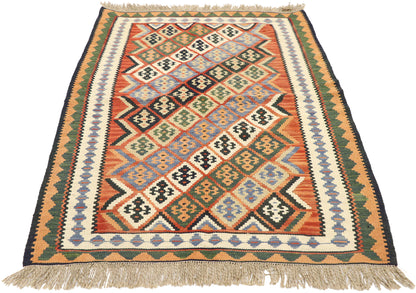 3 x 5 Vintage Persian Shiraz Kilim Rug 77990
