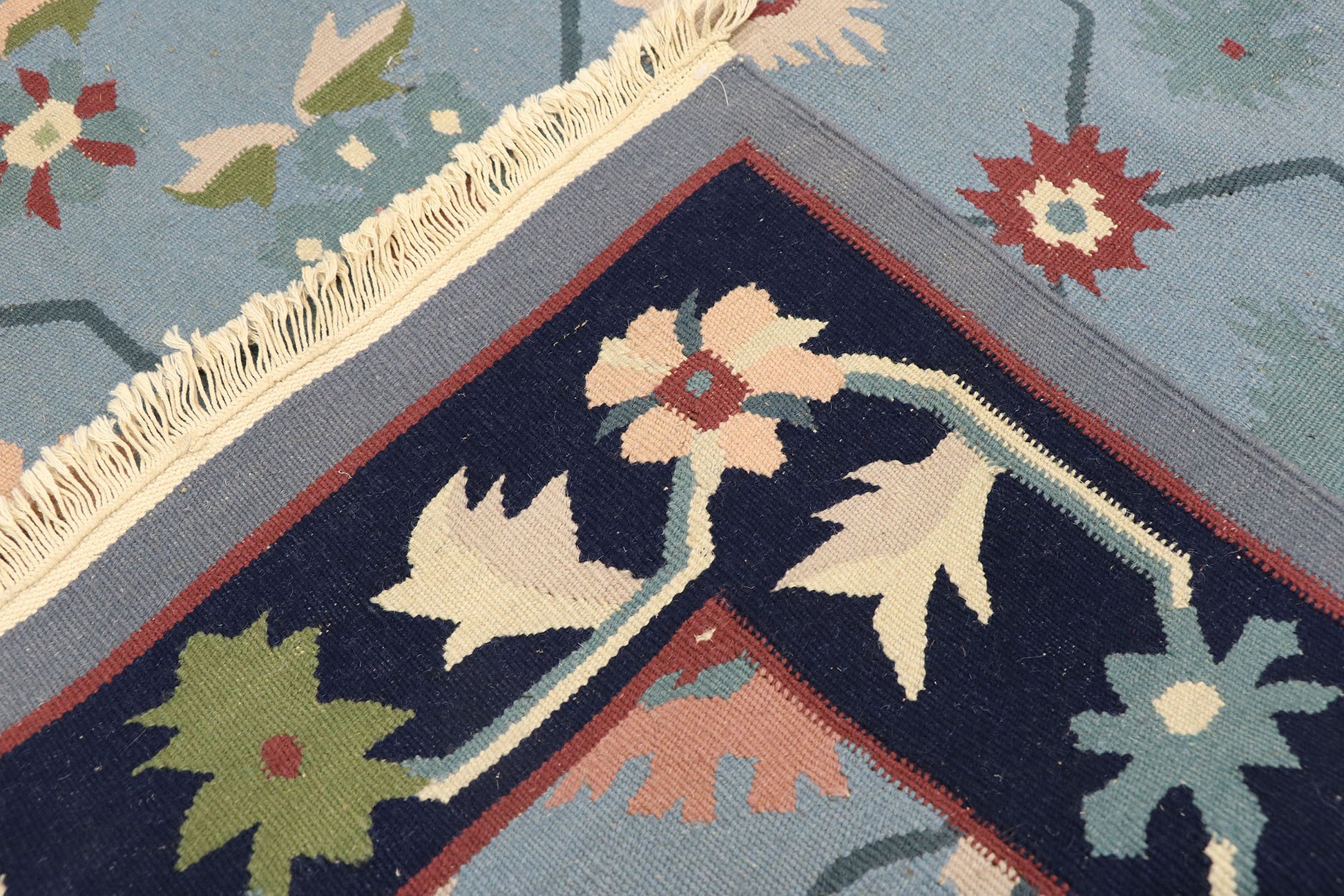 4 x 6 Vintage Romanian Floral Kilim Rug 77991